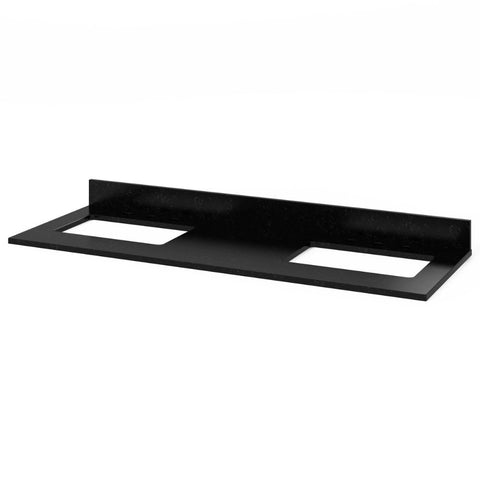 Image of Included top has holes cut for two 8” widespread faucets and a 4” backsplash