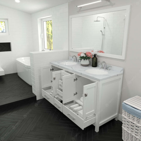 Image of Each Caroline Avenue vanity is handcrafted with a 2" solid wood birch frame built to last a lifetime.