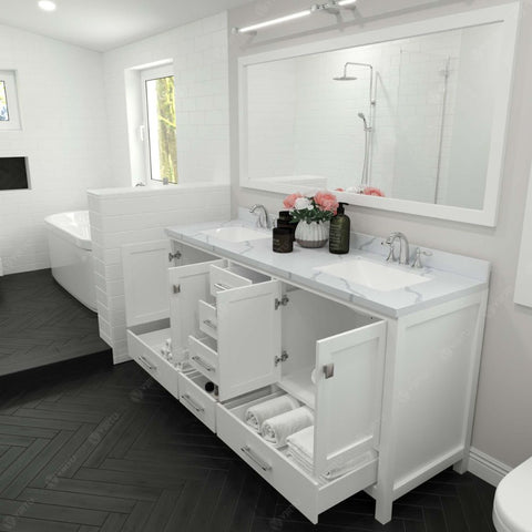 Image of Each Caroline Avenue vanity is handcrafted with a 2" solid wood birch frame built to last a lifetime.