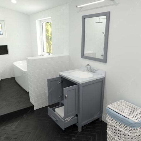 Image of Functional & Versatile - Soft-closing door hinges and drawer glides provide added luxury, safety, and longevity. Each Caroline Avenue vanity is handcrafted with a 2" solid wood birch frame built to last a lifetime.