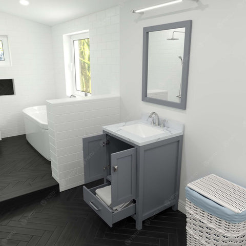 Image of Functional & Versatile - Soft-closing door hinges and drawer glides provide added luxury, safety, and longevity. Each Caroline Avenue vanity is handcrafted with a 2" solid wood birch frame built to last a lifetime.