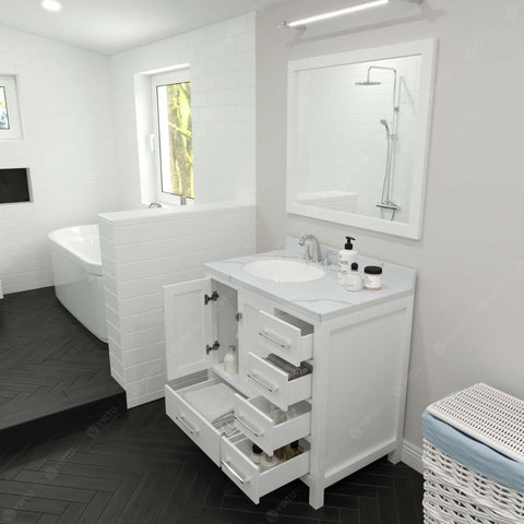 Image of Each Caroline Avenue vanity is handcrafted with a 2" solid wood birch frame built to last a lifetime.