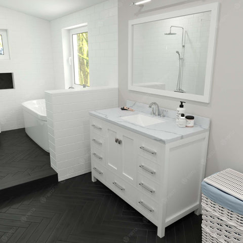 Image of The Caroline Avenue vanity collection emanates an understated elegance that brings beauty and grace to just about any living space.Contemporary shaker style doors and clean lines make it a versatile addition to modern or transitional designs while offering bountiful storage as to not sacrifice functionality. 