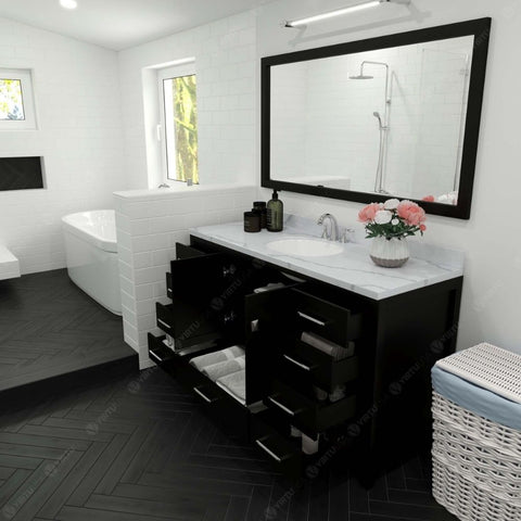 Image of Functional & Versatile - Soft-closing door hinges and drawer glides provide added luxury, safety, and longevity. Each Caroline Avenue vanity is handcrafted with a 2" solid wood birch frame built to last a lifetime.