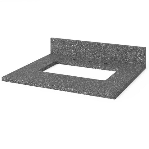 Image of Included top has three holes cut for an 8” widespread faucet and a 4” backsplash