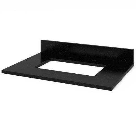 Image of Savino Transitional Grey 30" Vanity with Black Granite Top | VKITSAV30GRBGR