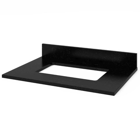 Image of Included top has three holes cut for an 8” widespread faucet and a 4” backsplash