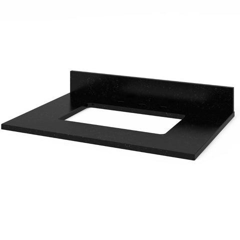 Image of Included top has three holes cut for an 8” widespread faucet and a 4” backsplash