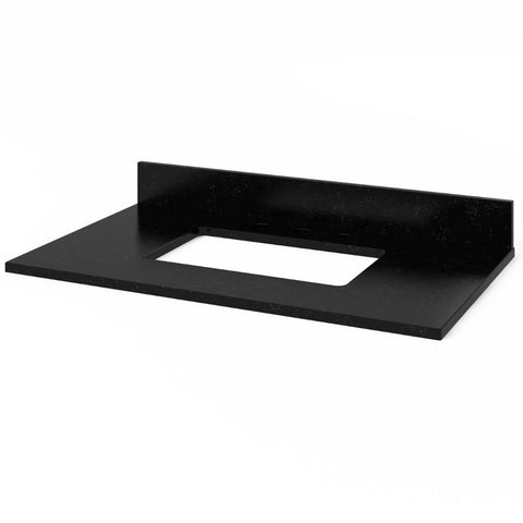 Image of Wavecrest Contemporary Forest Green 36" Rectangle Sink Vanity with Black Granite Top | VKITWAV36GNBGR