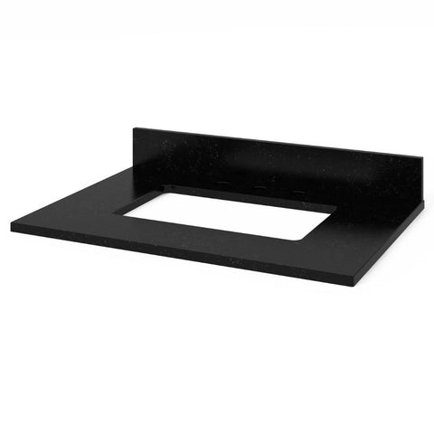 Image of Savino Transitional White 30" Vanity with Black Granite Top | VKITSAV30WHBGR