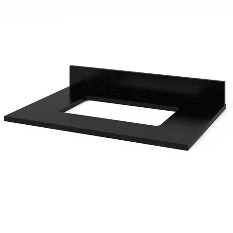 Image of Included top has three holes cut for an 8” widespread faucet and a 4” backsplash