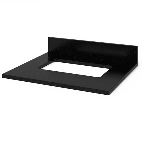 Image of Included top has three holes cut for an 8” widespread faucet and a 4” backsplash