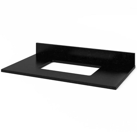 Image of Included top has three holes cut for an 8” widespread faucet and a 4” backsplash