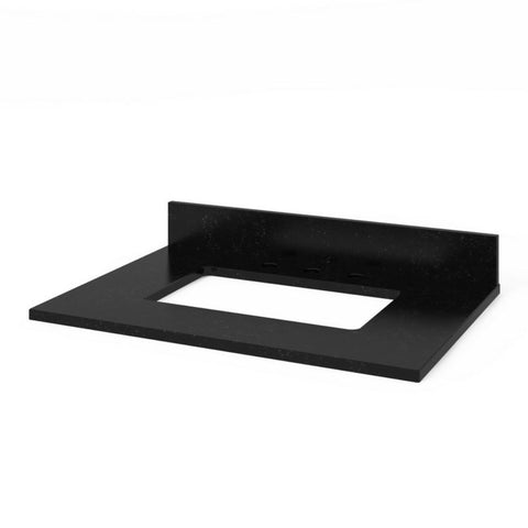 Image of Adler Transitional White 30" Vanity with Black Granite Top | VKITADL30WHBGR