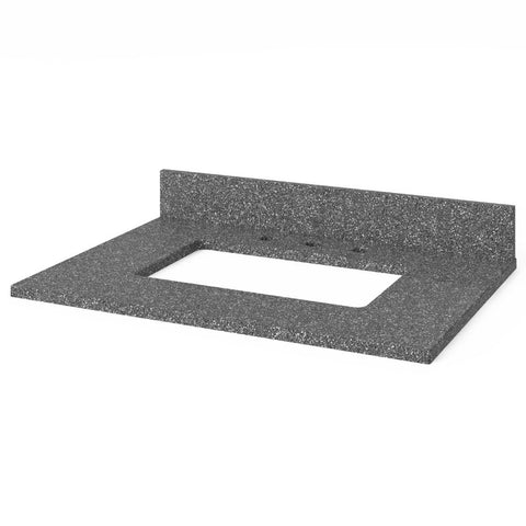 Image of Included top has three holes cut for an 8” widespread faucet and a 4” backsplash