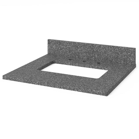 Image of 4" tall backsIncluded top has three holes cut for an 8” widespread faucet and a 4” backsplashplash included