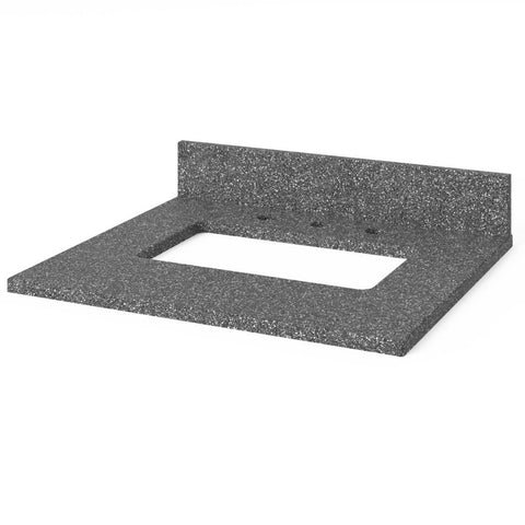 Image of Included top has three holes cut for an 8” widespread faucet and a 4” backsplash