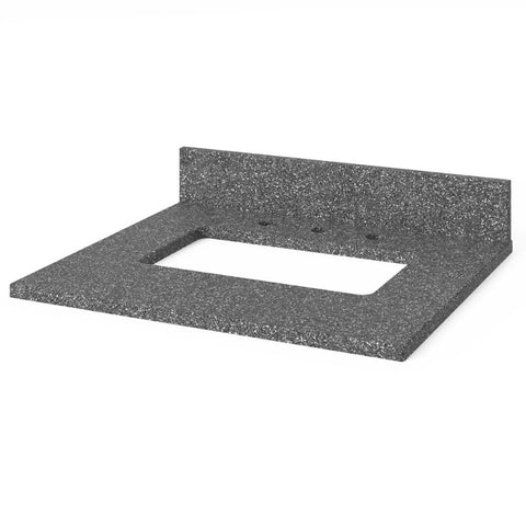 Image of Included top has three holes cut for an 8” widespread faucet and a 4” backsplash