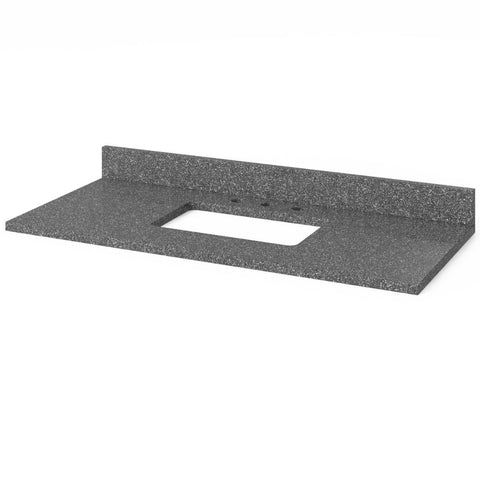 Image of Included top has three holes cut for an 8” widespread faucet and a 4” backsplash