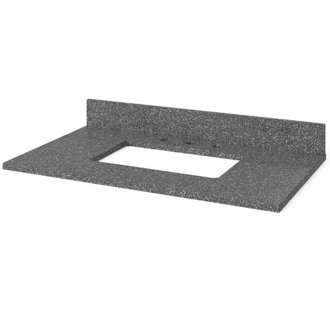 Image of Included top has three holes cut for an 8” widespread faucet and a 4” backsplash