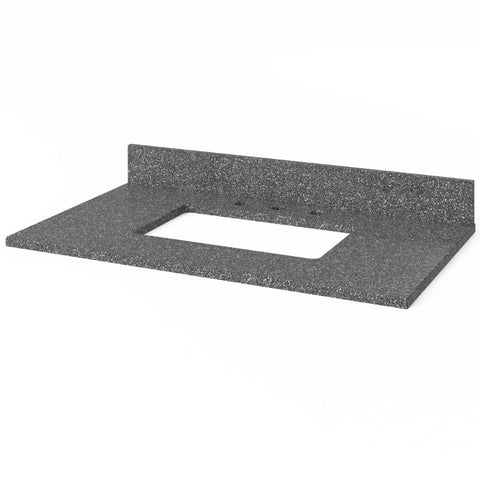 Image of Chatham Transitional White 36" Vanity with Boulder Cultured Marble Top | VKITCHA36WHBOR