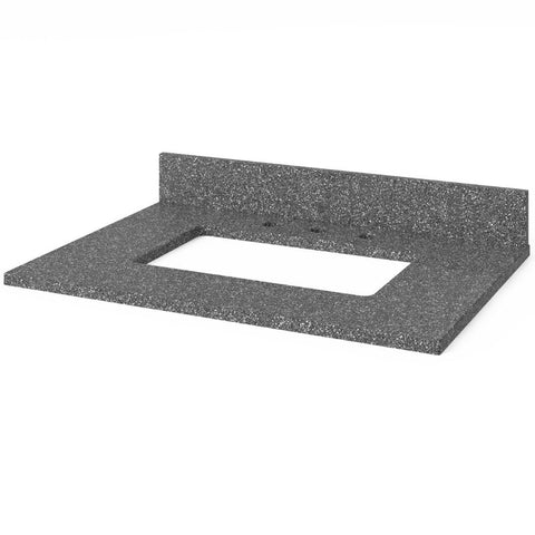 Image of Savino Transitional White 30" Vanity with Boulder Cultured Marble Top | VKITSAV30WHBOR