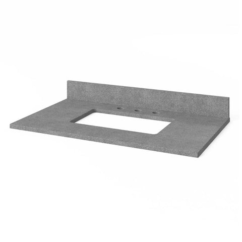 Image of Included top has holes cut for two 8” widespread faucets and a 4” backsplash