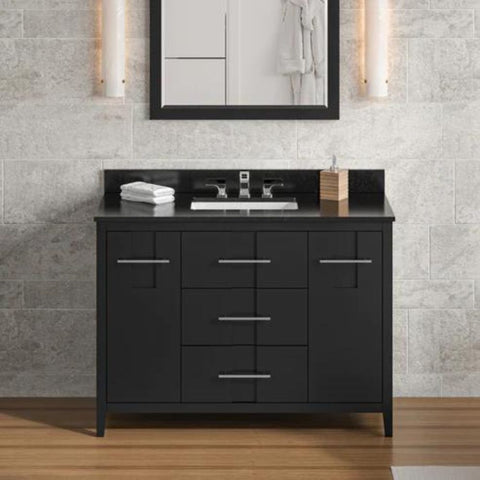 Image of In a world of chaos, the bathroom can be transformed into your utopian Zen space with a Jeffrey Alexander Katara vanity.