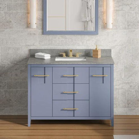 Image of In a world of chaos, the bathroom can be transformed into your utopian Zen space with a Jeffrey Alexander Katara vanity.
