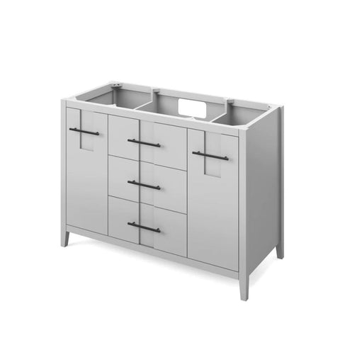Image of Jeffrey Alexander Katara Modern 48" Grey Single Sink Vanity w/ Lavante Cultured Marble Vessel Top | VKITKAT48GRLAR