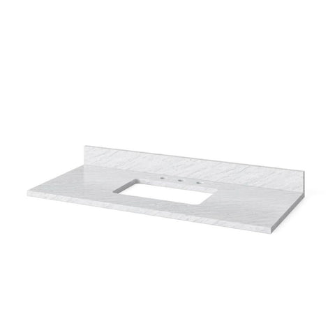 Image of Jeffrey Alexander Katara Modern 48" White Single Sink Vanity With White Carrara Marble Top | VKITKAT48WHWCR