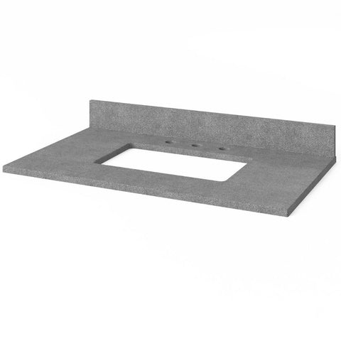 Image of Chatham Transitional White 36" Vanity with Steel Grey Cultured Marble Top | VKITCHA36WHSGR