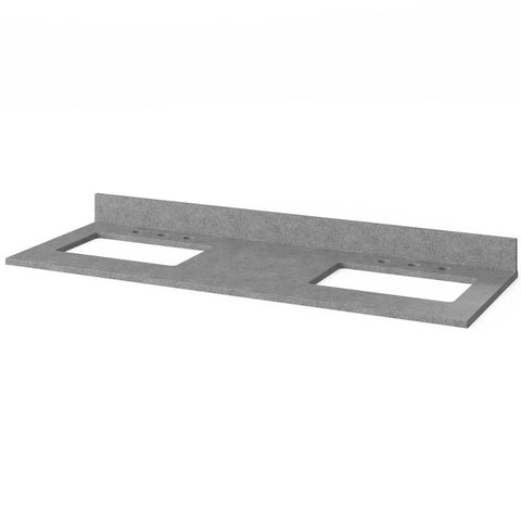 Image of Chatham Transitional Grey 60" Double Sink Vanity with Steel Grey Cultured Marble Top | VKITCHA60GRSGR