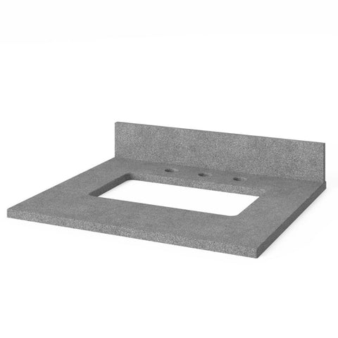 Image of Included top has three holes cut for an 8” widespread faucet and a 4” backsplash