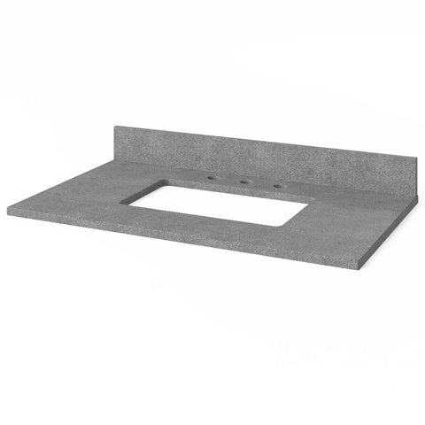 Image of Included top has three holes cut for an 8” widespread faucet and a 4” backsplash