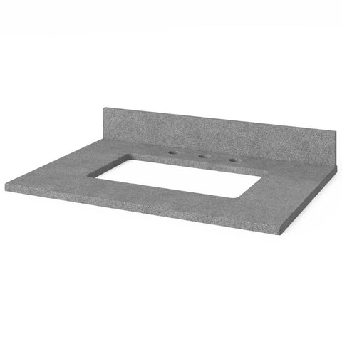 Image of Included top has three holes cut for an 8” widespread faucet and a 4” backsplash