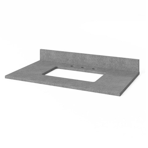 Image of Included top has holes cut for two 8” widespread faucets and a 4” backsplash