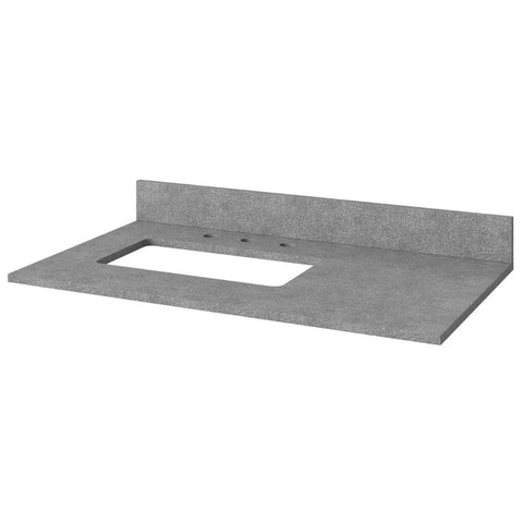 Image of Included top has three holes cut for an 8” widespread faucet and a 4” backsplash