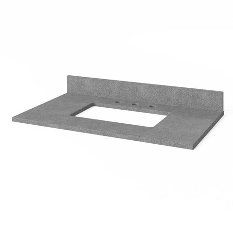 Image of Included top has holes cut for two 8” widespread faucets and a 4” backsplash