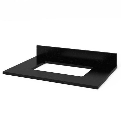 Image of Included top has three holes cut for an 8” widespread faucet and a 4” backsplash