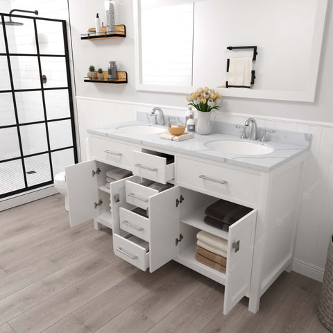 Image of Functional & Versatile - Soft-closing door hinges and drawer glides provide added luxury, safety, and longevity. Each Caroline vanity is handcrafted with a 2" solid wood birch frame built to last a lifetime.