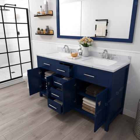 Image of Functional & Versatile - Soft-closing door hinges and drawer glides provide added luxury, safety, and longevity. Each Caroline vanity is handcrafted with a 2" solid wood birch frame built to last a lifetime.