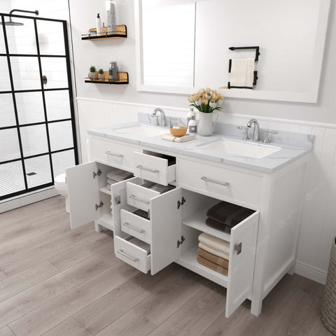 Image of Soft-closing door hinges and drawer glides provide added luxury, safety, and longevity. Each Caroline vanity is handcrafted with a 2" solid wood birch frame built to last a lifetime.