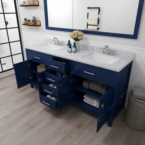 Image of Functional & Versatile - Soft-closing door hinges and drawer glides provide added luxury, safety, and longevity. Each Caroline vanity is handcrafted with a 2" solid wood birch frame built to last a lifetime.