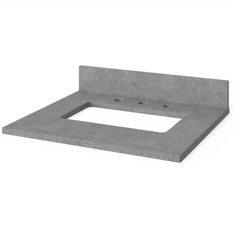 Image of Included top has three holes cut for an 8” widespread faucet and a 4” backsplash