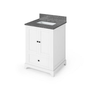 Details of the 24" White Addington Vanity, Boulder Cultured Marble Vanity Top, undermount rectangle bowl by Jeffrey Alexander | VKITADD24WHBOR