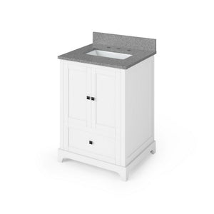Details of the 24" White Addington Vanity, Steel Grey Cultured Marble Vanity Top, undermount rectangle bowl by Jeffrey Alexander | VKITADD24WHSGR