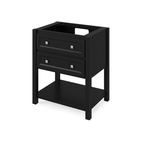 Image of Adler Transitional Black 30" Vanity with Black Granite Top | VKITADL30BKBGR