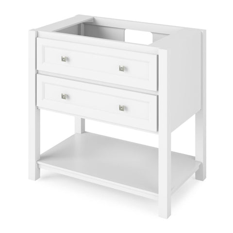 Image of Stainless steel tipout tray and open bottom shelf for optimal storage Square knobs included Durable & sealed MDF Construction