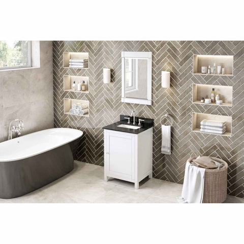 Image of The hardwood Astoria vanity features clean lines and a stepped door profile for a modern look.